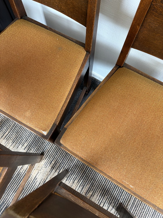 Image 1 of Art-Deco-/Amsterdamer Schule-Set mit 4 Stühlen
