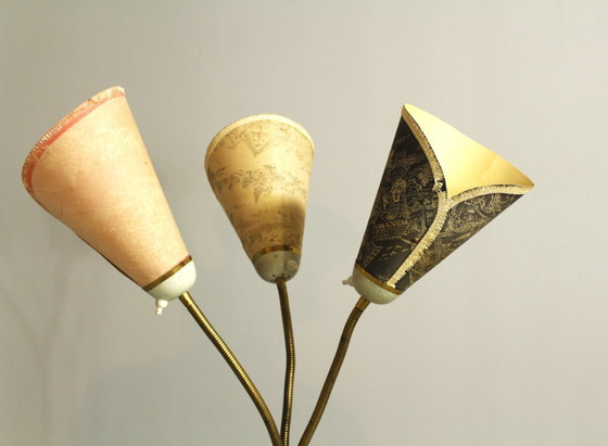 Image 1 of Italienische Stehlampe aus Messing mit drei Leuchten, 1960er Jahre