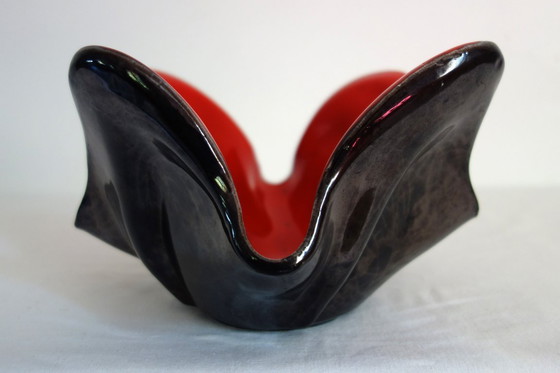 Image 1 of Jarrón vacío de bolsillo con forma de pañuelo de cerámica de los años 50/60 en Francia.