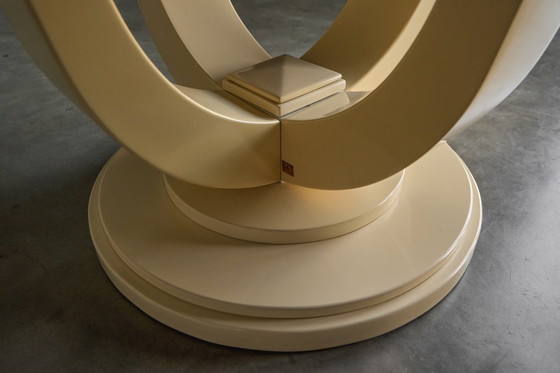 Image 1 of Faux-Marble Lacquered Table by Jean Claude Mahey, France, 1970s