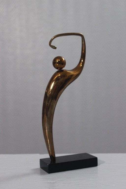 Alain Cantarel & Monique Gerber sculpture bronze Golfeur 22 cm France 1980s