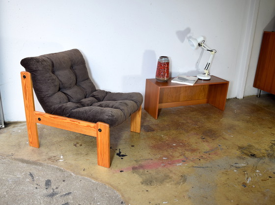 Image 1 of Brutalistische fauteuil uit de jaren 70, vintage koordstoel, ruimtetijdperk