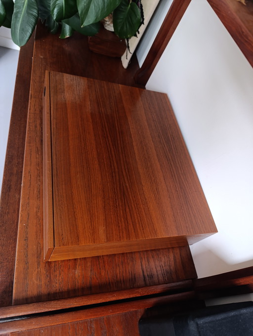 MCM Minimalistische Vintage Teak Vinyl Platenhoes Opbergdoos DUAL