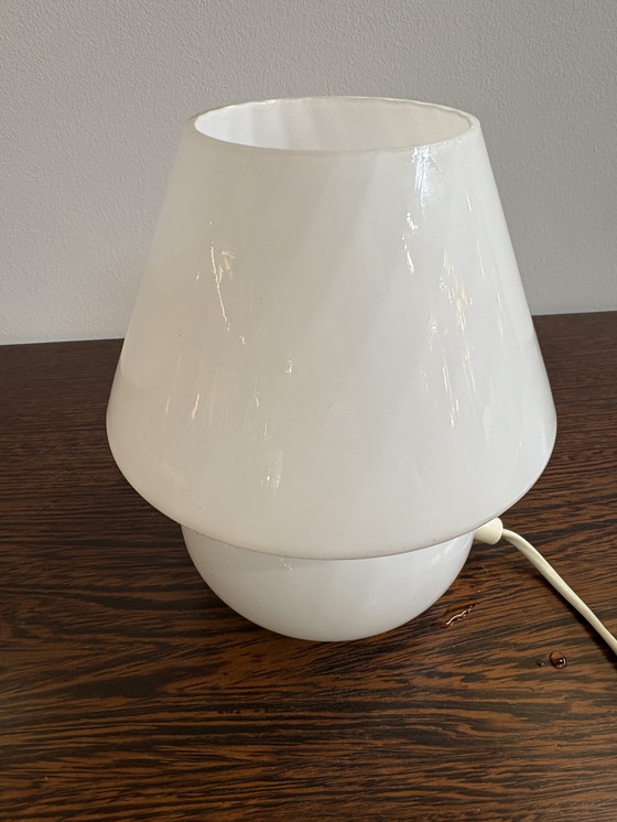 Image 1 of 60s/70s white swirl mushroom lamp