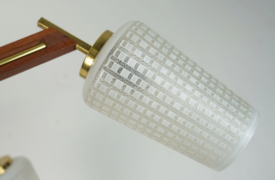 Image 1 of Lámpara de techo Sputnik de 8 luces, mediados de siglo, de teca, latón y vidrio, de la década de 1960
