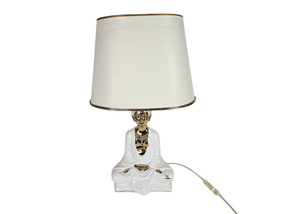Image 1 of Massive Belgium - Table lamp - Buddha - Hollywood Regency Style - Gold - 80's