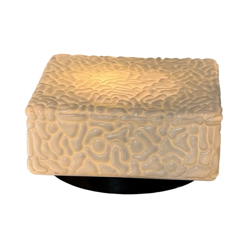 Art deco (Style) - Ceiling or wall mounted lamp with opaline glas and metal mount - ca. 1960, Czechoslovakia