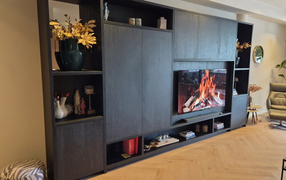 Modern Wall cabinet/ Cinewall Custom Made 4.40 X 2.50 X 0.44 – Wood, Glass (photo 3 of 7)