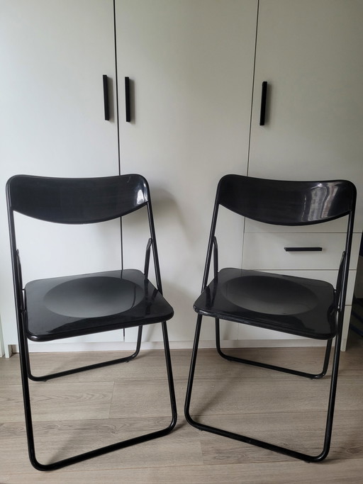 2x Niels Gammelgaar TED sillas plegables negras / klapstoelen
