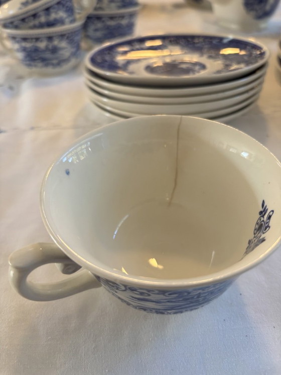 6-piece Royal Sphinx Maastricht Cambridge Old England Crockery, blue-white, Ceramic, Vintage (photo 10 of 12)