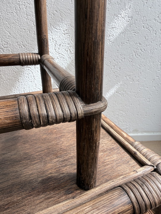 Image 1 of Ensemble de tables gigognes vintage en rotin Manou / Mime (années 1970)