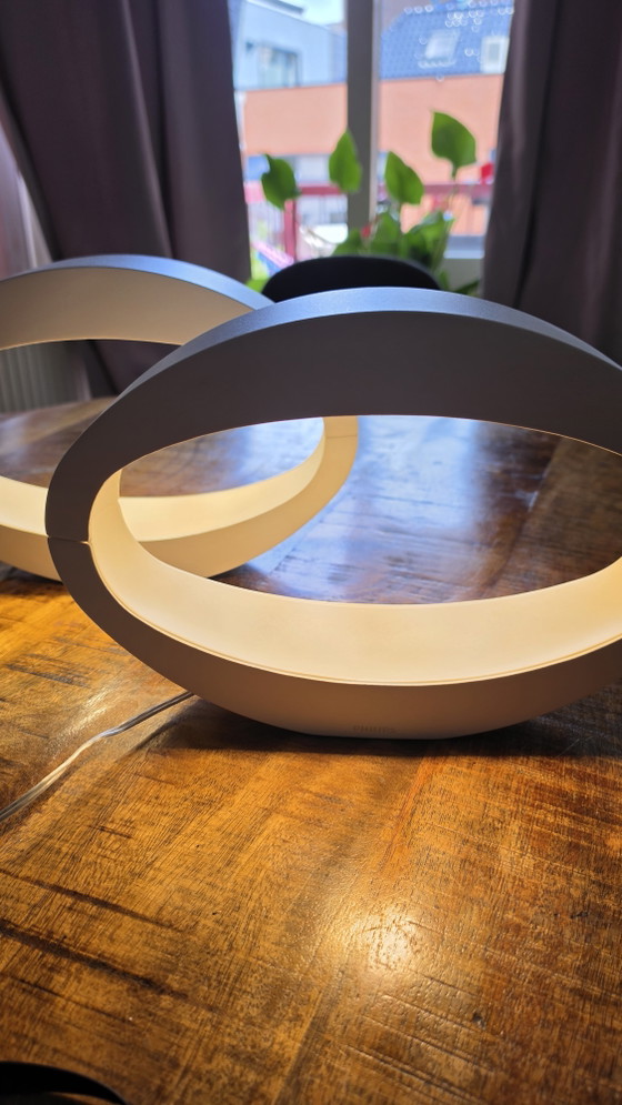 Image 1 of Set di lampade da tavolo a LED Philips myLiving Nister Design – Bianche