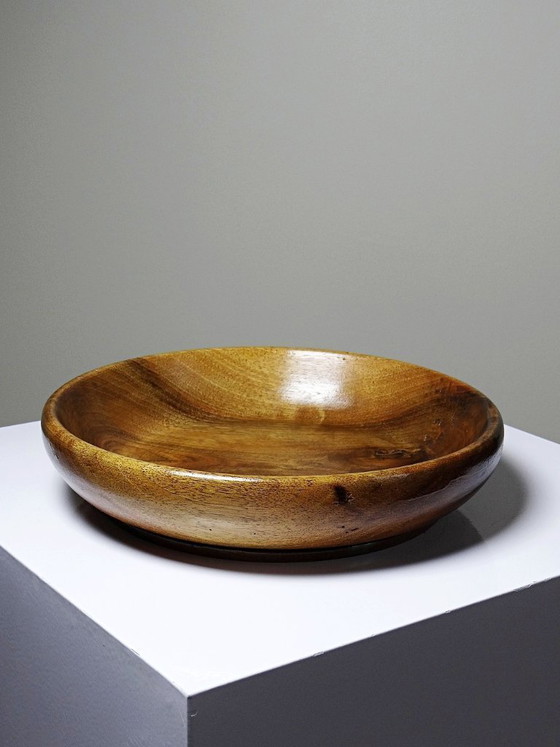 Image 1 of Coupe en bois teck ou acacia, vintage artisanat années 70-2000