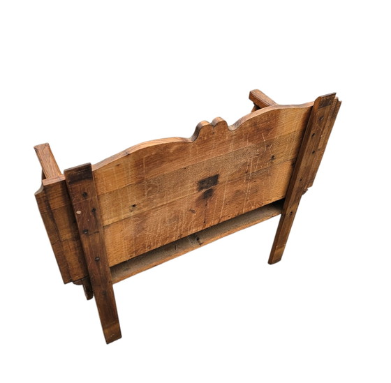 Banc de couloir ancien en chêne néerlandais / années 1920 (photo 2 of 12)