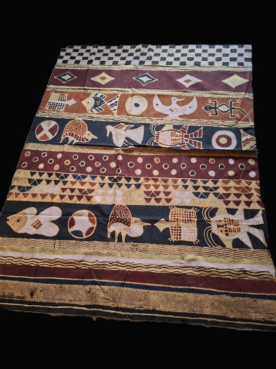 Image 1 of Stammes-Wandbehang, handbemalt und gestempelt, Simbabwe