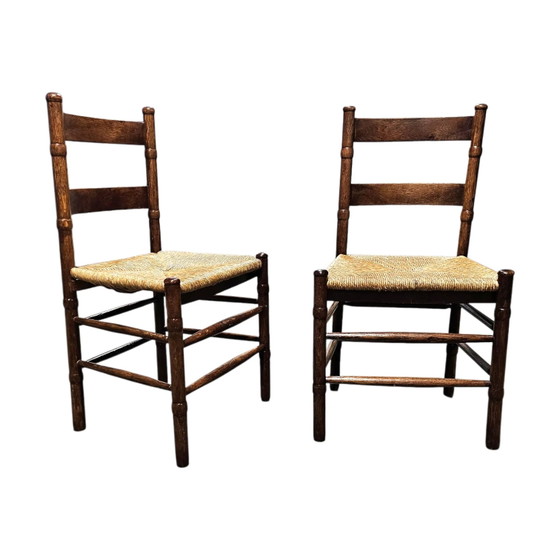 2 x Art Deco Rush Chair / Amsterdam School / Jac Levee / Mid-Century – Dining chairs (photo 5 of 21)