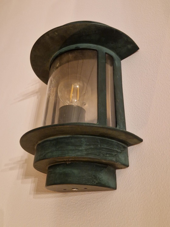 Old outdoor lamp - 1930s style - Art Deco - Germany – Wall lights, Glass, Metal (photo 11 of 11)
