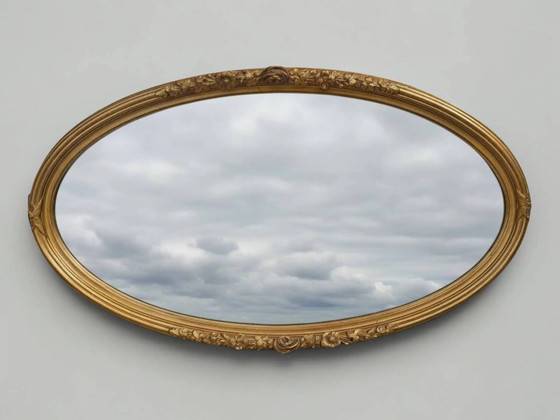 Oval mirror in gilded wood, Louis XVI style (photo 12 of 12)