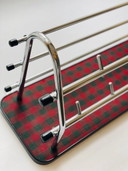 Appendiabiti - Elegante finitura cromata, fantasia scozzese rosso-verde - Stile metà secolo, anni '60