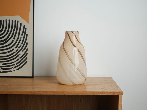 Image 1 of Beige glass vase, Danish design, 1970s, made in Denmark