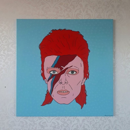 Frances Eckhardt - pop art painting Bowie 80x80