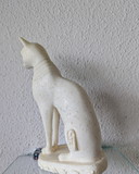 Egyptian Goddess Statue Basted in White Marble or Stone
