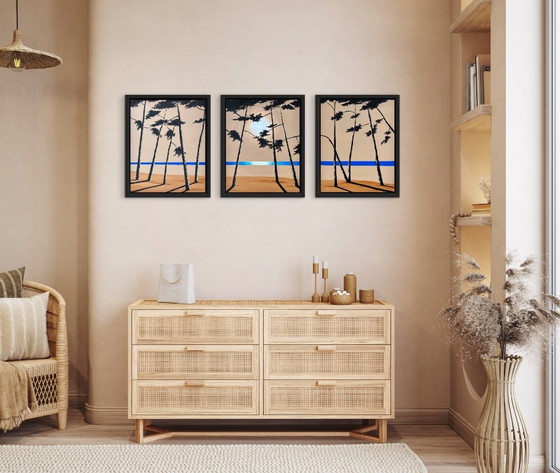 Acrylic Triptych 120x50 – Paintings & Drawings, Canvas (photo 9 of 16)