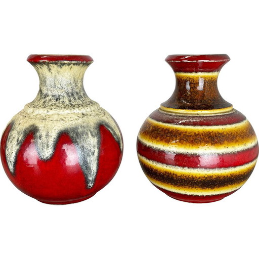 Paire de vases en céramique vintage de Bay Ceramic, Allemagne, années 1970