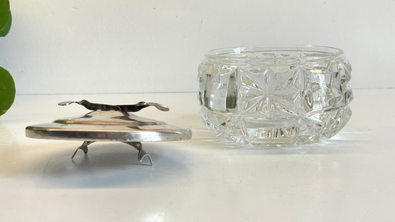 Image 1 of SUCRIER à Pince CRISTAL Vintage