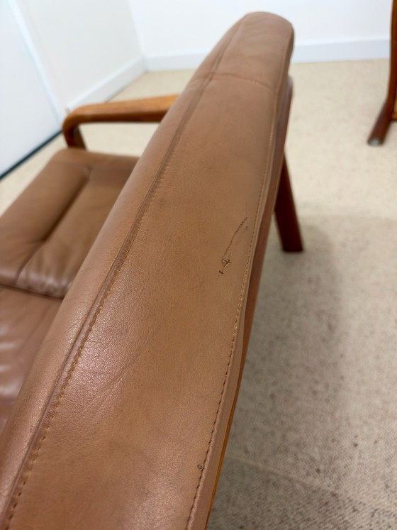 Vintage living room set – 2 seaters & cognac leather armchair (photo 11 of 12)