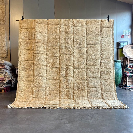 Tappeto Berbero Marocchino in Lana 250x270 cm – Tappeto Berbero Avorio Fatto a Mano