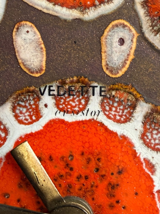 Vintage Vedette keramische wandklok, Klokken, Keramiek, Metaal, Crème (foto 4 van 7)