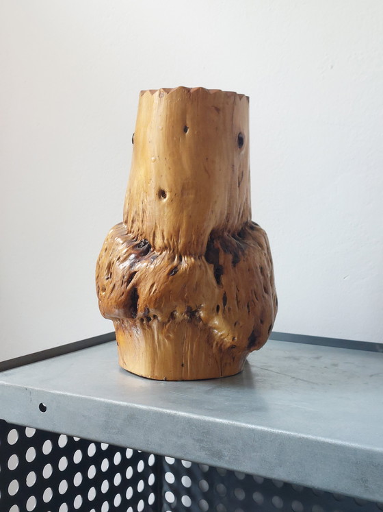 Image 1 of Vintage brutalist root trousers vase with jagged decoration