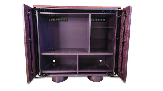 Image 1 of Mueble bar de madera nudosa de Giovanni Offredi para Saporiti, años 70