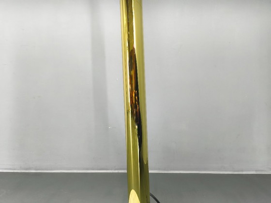 Image 1 of Dänische Bogenstehlampe von Bilka, Messing, Marmor, 1970er Jahre