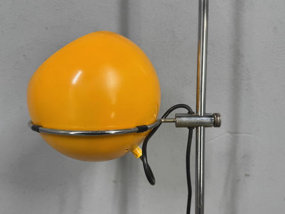 Image 1 of Vintage standing lamp – Gepo / Gerda – orange spherical shade – 1970s Space Age design