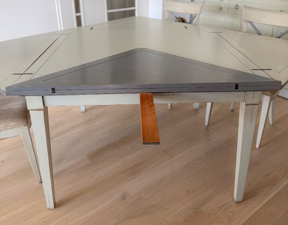 Image 1 of Handkerchief table with 4 leaves and 4 chairs