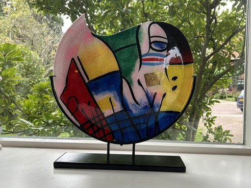 Décoration en Verre Coloré sur Socle