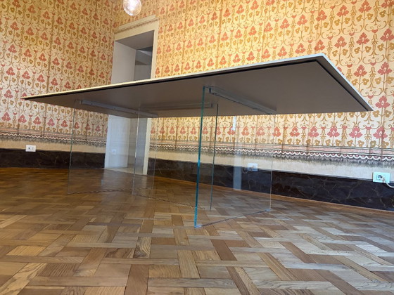 LAGO Air - Large Dining table with glass legs, Wood, Transparent (photo 4 of 6)