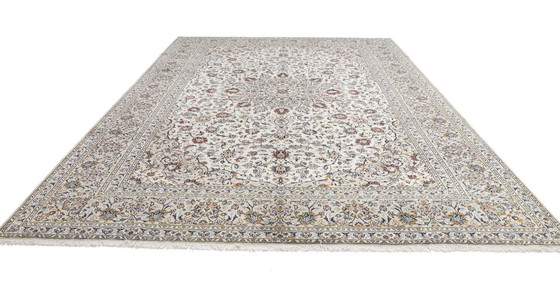 Image 1 of Origineel Perzisch tapijt Keshan, Kashan Beige 398 x 295 cm In topconditie Klassiek