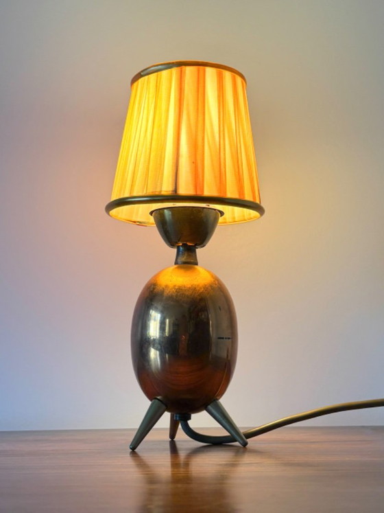 Vintage retro mini copper table lamp from the 1960s – Brass (photo 13 of 13)