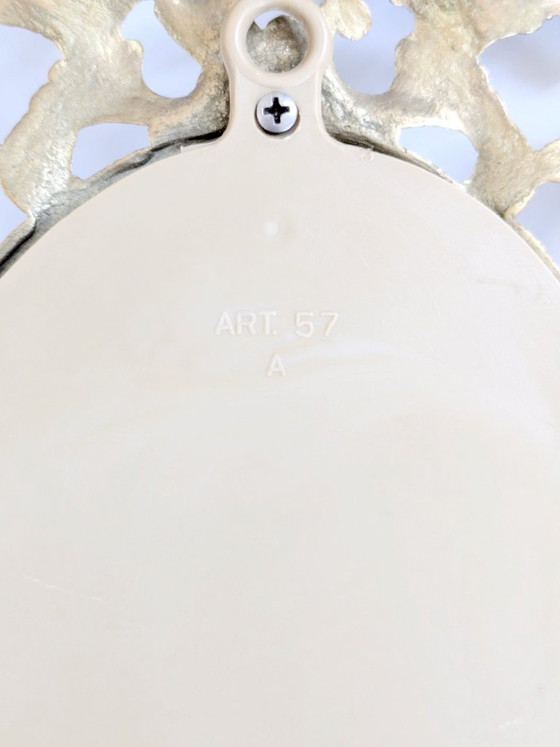 Image 1 of Vintage Brass Mirror Wall Sconce Candle Holder Rococo Scrollwork Hollywood Regency 1960s
