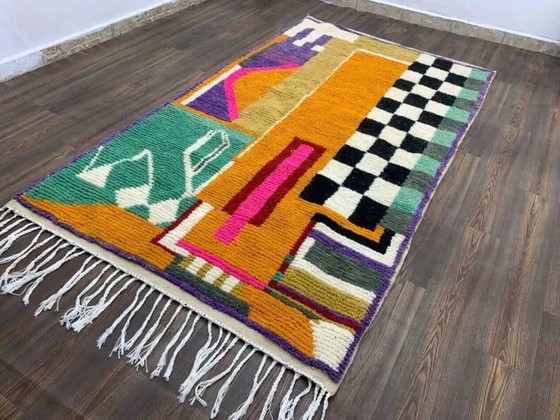 Handgewebter Teppich 150x250 cm, Wolle, mehrfarbig, Marokko – Teppiche & Läufer, Wool, Abstract (photo 7 of 9)