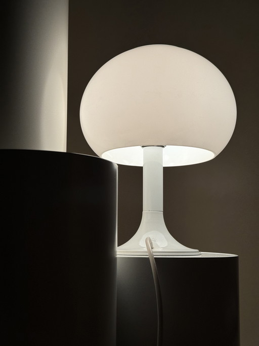 Vintage Paddestoel Witte Tafellamp | Dijkstra Lampen Retro