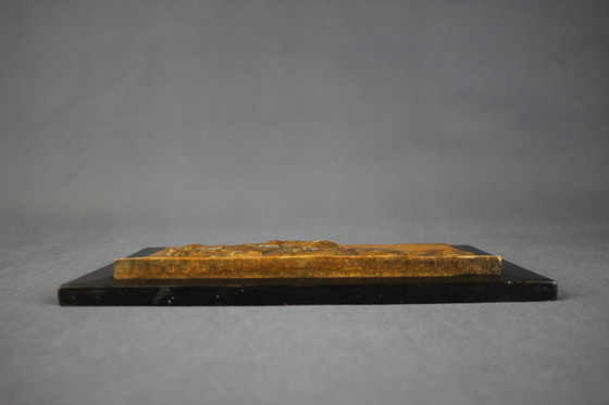 Image 1 of Mid-Century Woodwork of Horseracing by K. Zentner, Czechoslovakia, 1944