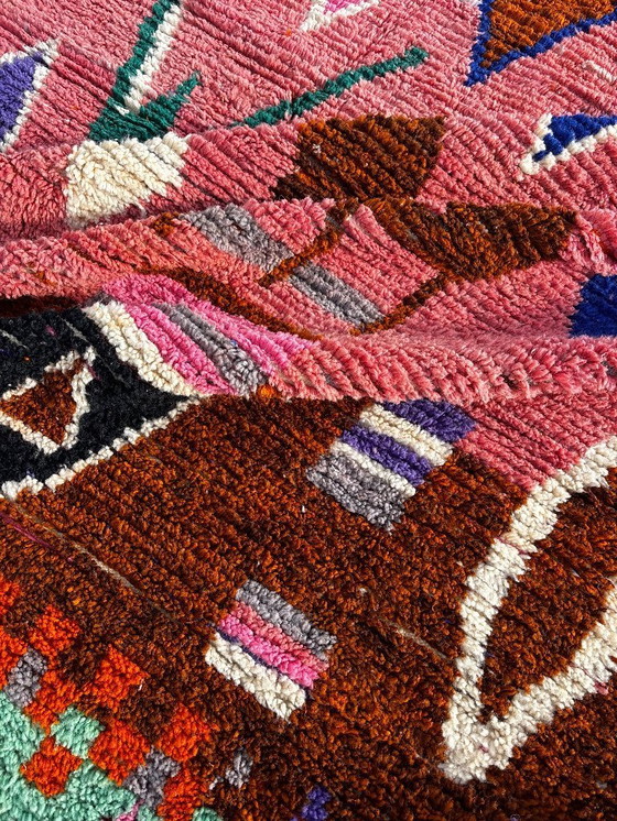 Image 1 of Modern Moroccan Berber Rug 200x300 cm– Handmade Wool Geometric Area Rug, Pink Boujad Style