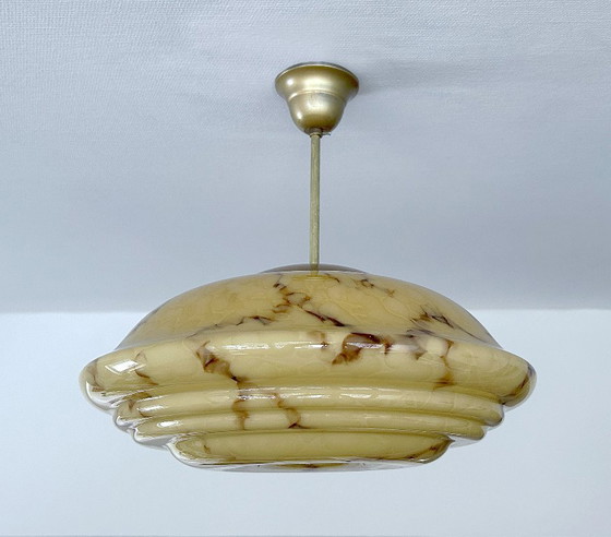 Image 1 of Art Deco Glass Pendant Light