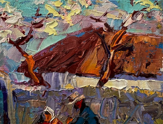 Original Oil Painting Rural Spring Landscape Village Memory – Paintings & Drawings, Canvas (photo 4 of 8)