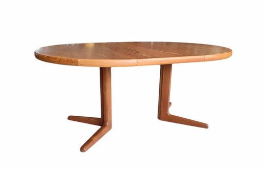 Tavolo da pranzo rotondo allungabile vintage danese in teak, KS