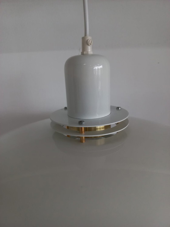 Image 1 of Plafonnier scandinave en métal, lampe en forme de bol/lampe annulaire, années 70/80
